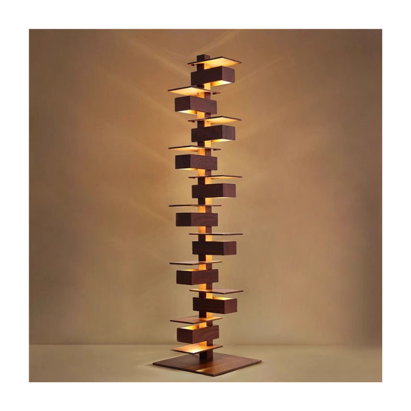 Ascending Zigzag Wood Lamp